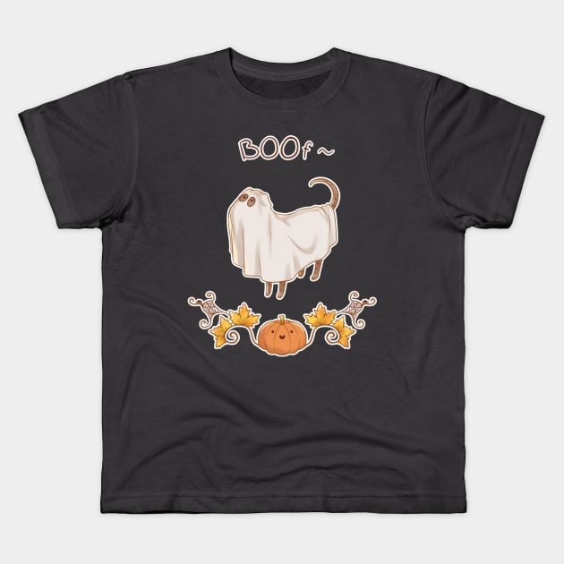 A ghost and totally not a dog Kids T-Shirt by Pastelkatto